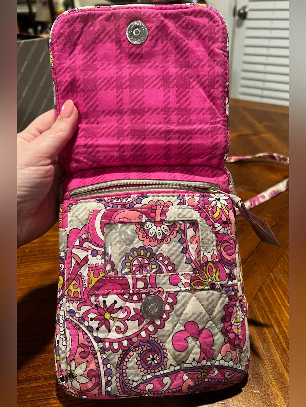 Vera Bradley Mini Hipster Crossbody Bag Retired Pattern Paisley Meets Plaid
